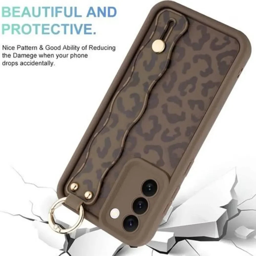 Mowime Leopard Print Smartphone Case with Hand Strap